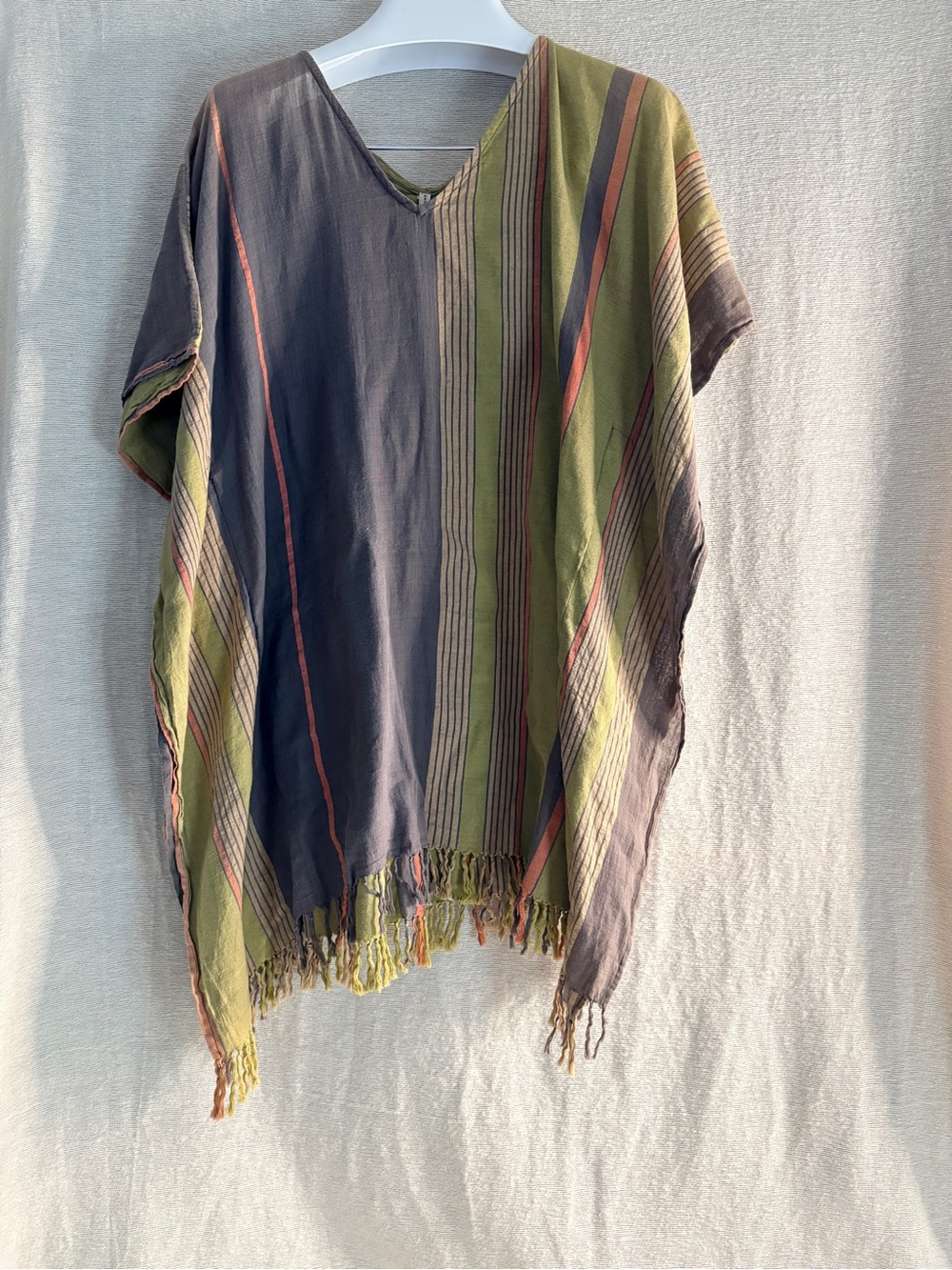 Mare Di Latte Striped Print Poncho